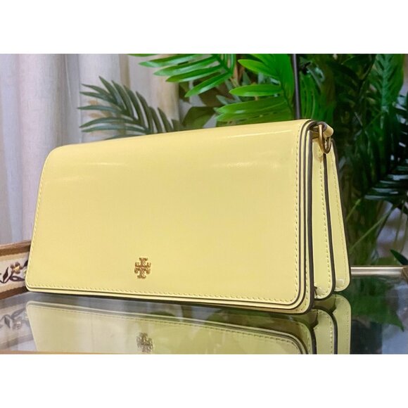 NEW!! Tory Burch Yellow Emerson with Floral Guitar Strap & Matching Wallet - Picture 16 of 16